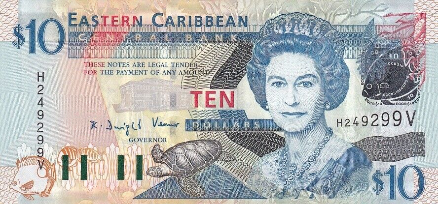 East Caribbean 10 Dollars ND 2003 suffix letter V P 43 v UNC
