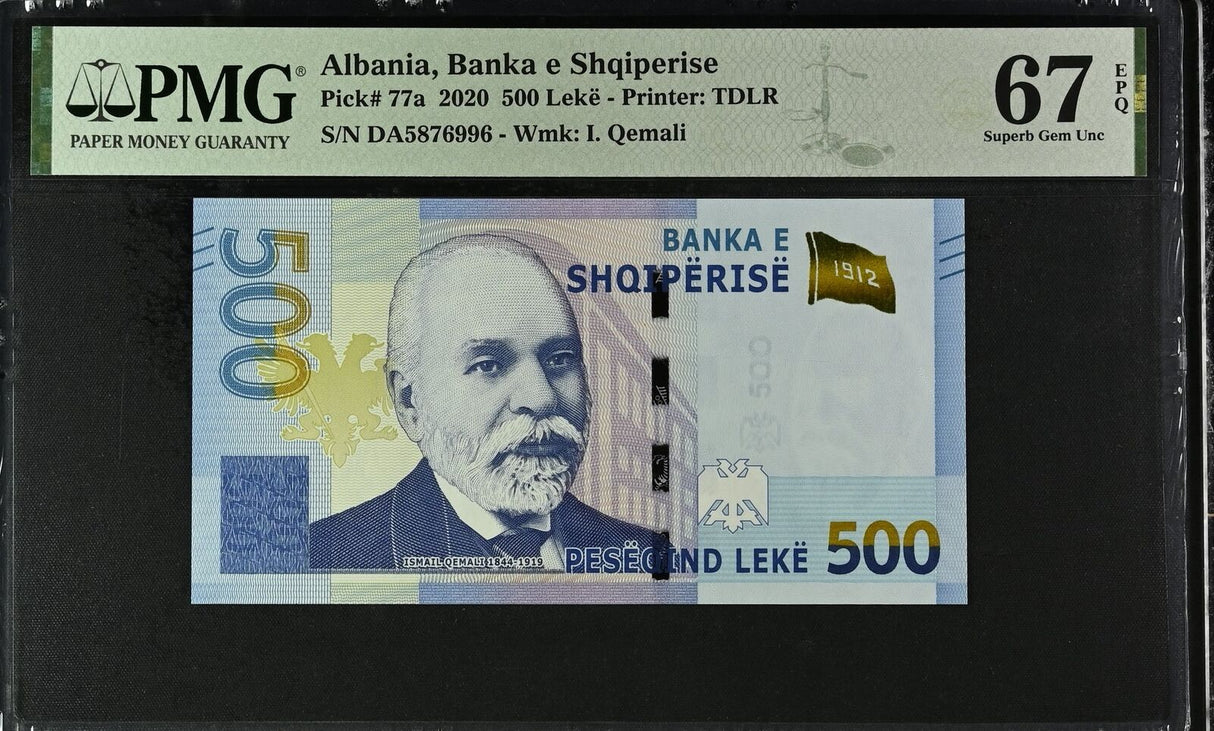 Albania 500 Leke 2020 P 77 a Superb Gem UNC PMG 67 EPQ TOP POP