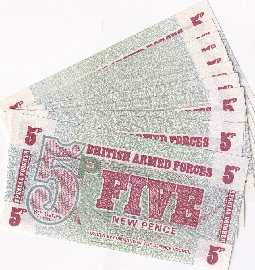 Great BRITAIN BRITISH 5 PENCE England 6th 1972 P M47 UNC LOT 10 PCS