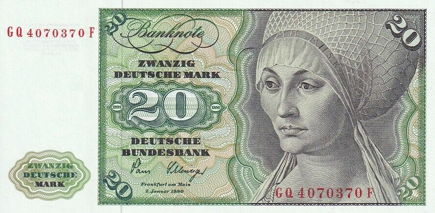 Germany 20 Mark 1980 P 32 d AUnc