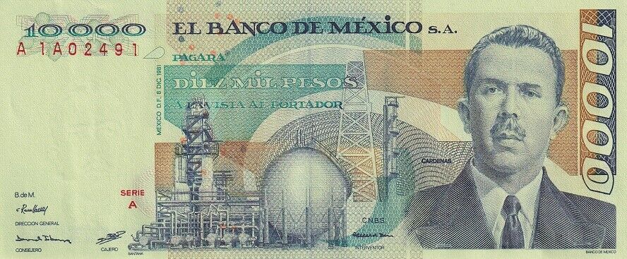 Mexico 10000 Pesos 1981 P 78 a UNC