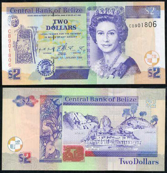 Belize 20 Dollars 1999 P 60 XF