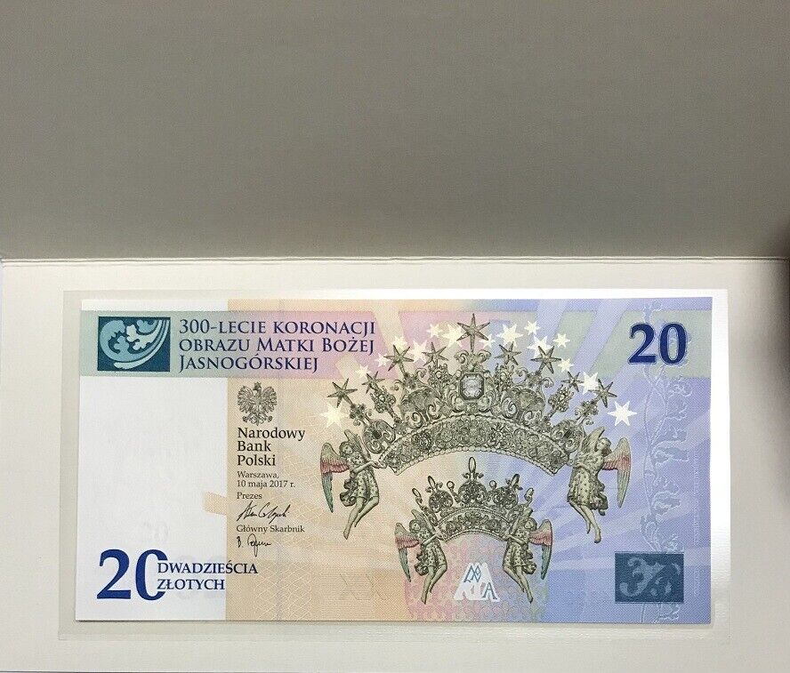 Poland 20 Zlotych 300th 2017 P 191 UNC W/Folder