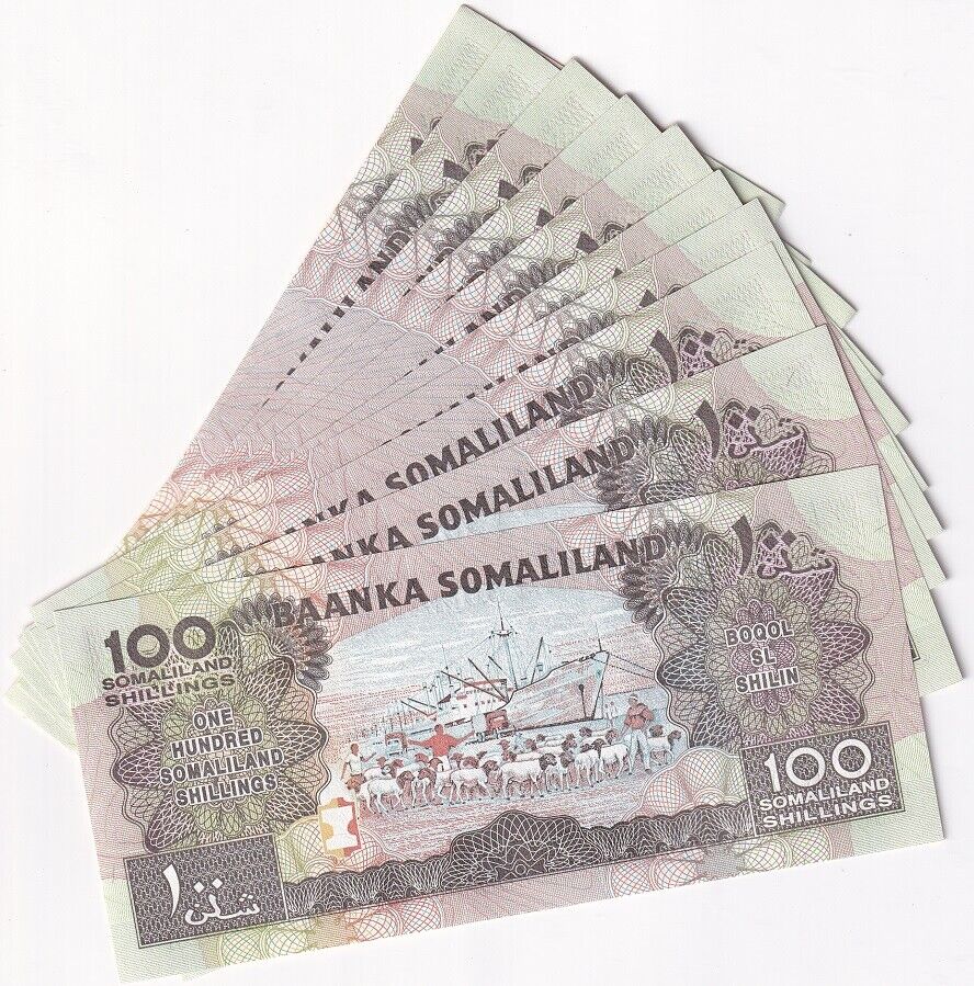 Somaliland 100 Shillings 2002 P 5 d UNC LOT 10 PCS