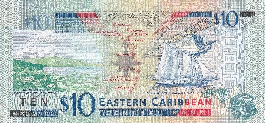 East Caribbean 10 Dollars ND 2003 suffix letter V P 43 v UNC