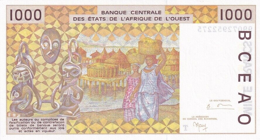 West African States Togo 1000 FRANCS 1999 P 811Ti UNC