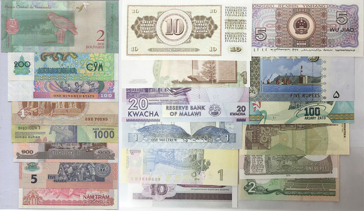 WORLD Collectible LOT SET 20 PCS ALL FROM DIFFERENT 20 COUNTRIES # 1 UNC