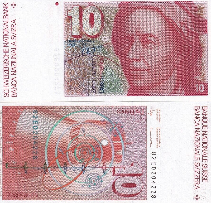 Switzerland 10 Franken 1982 Sign Wyss & Leutwiler P 53 d AUnc