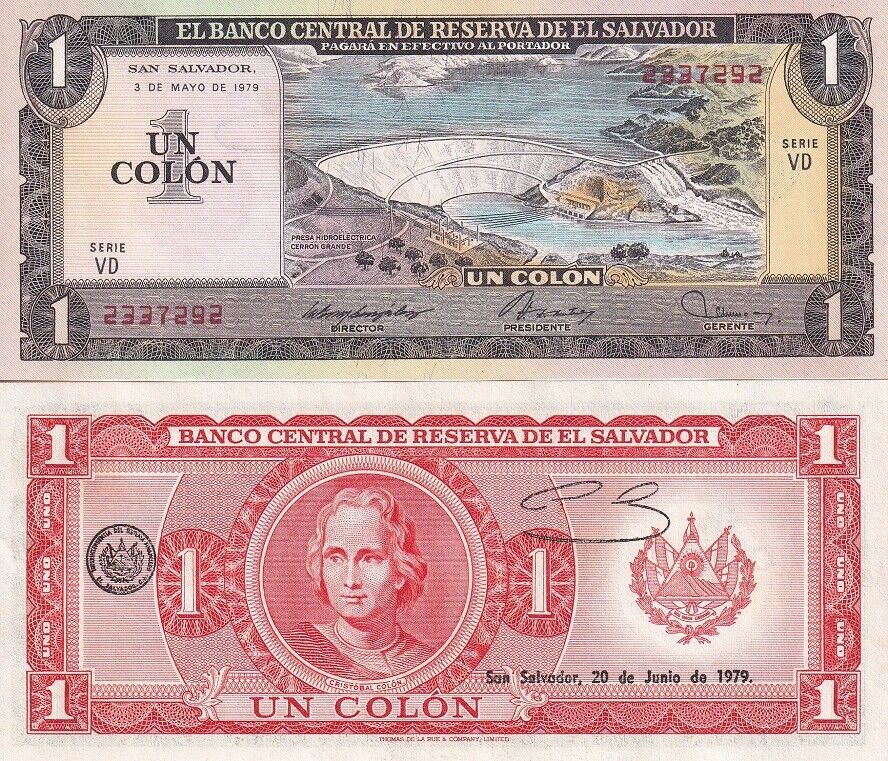 El Salvador 1 Colon 1979 P 125 b UNC