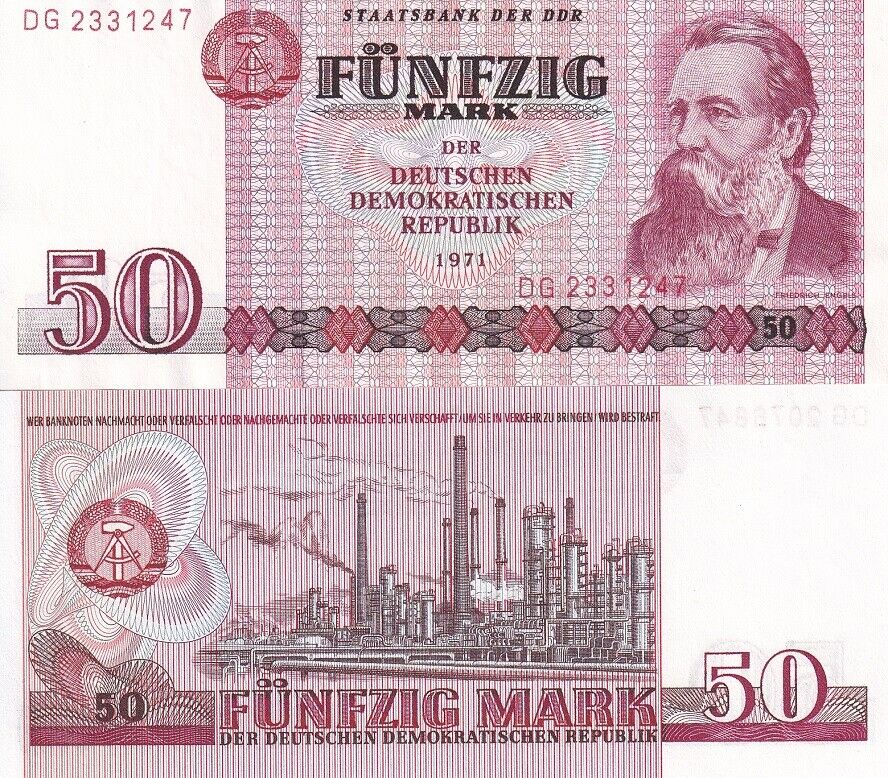 Germany Democratic 50 Mark 1971 ND 1986 P 30 b UNC