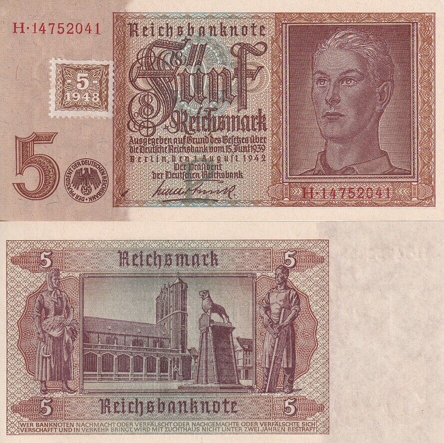 Germany Democratic 5 Deutsche Mark 1948 P 3 UNC