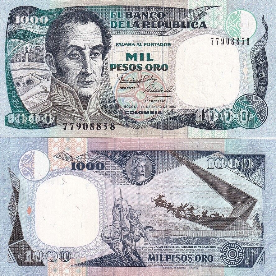 Colombia 1000 Pesos 1990 P 432 UNC