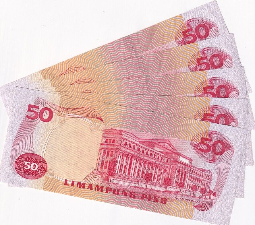 Philippines 50 Piso ND 1978 P 163 c UNC LOT 5 PCS