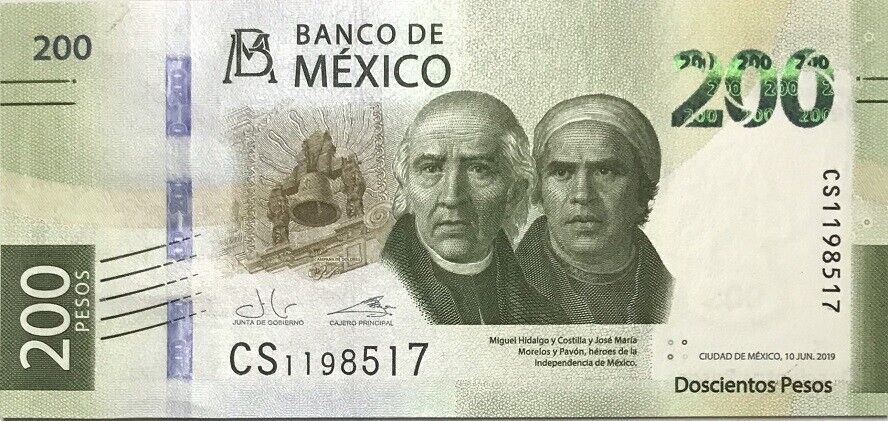 Mexico 200 Pesos 2022 Sign Javier Eduardo Random Series P 135 UNC