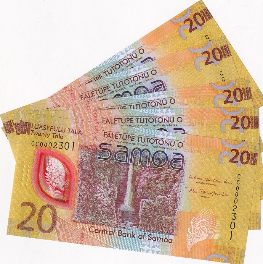 Samoa 20 Tala ND 2023 2024 P 49 Polymer LOT 5 UNC