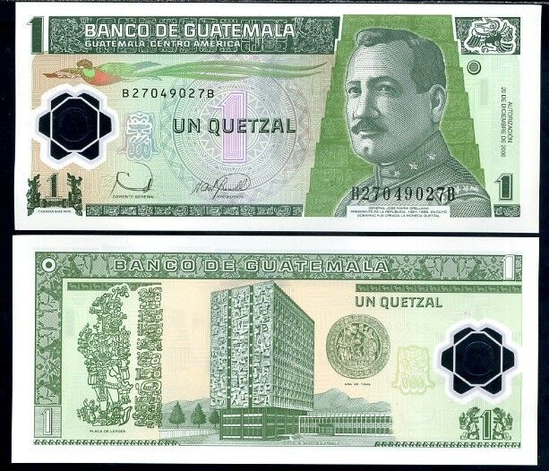 Guatemala 1 Quetzal 2006 P 109 Polymer UNC