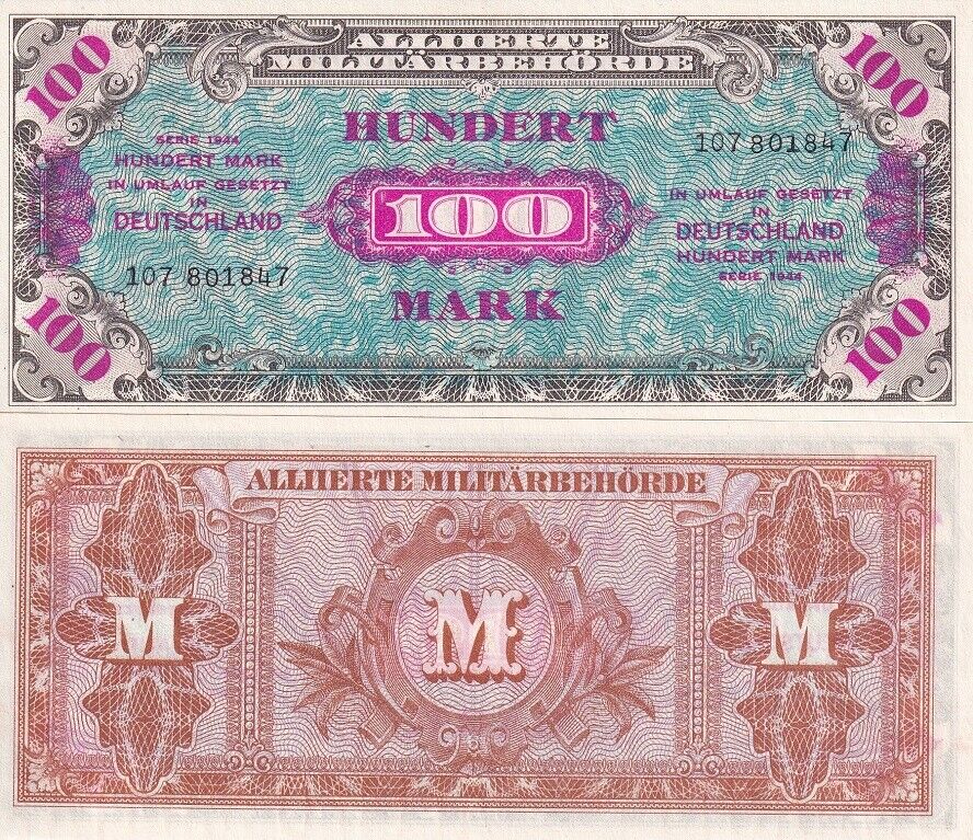 Germany 100 Mark 1944 Military WWII P 197 UNC