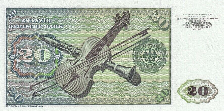 Germany 20 Deutsche Mark 1980 P 32 d UNC