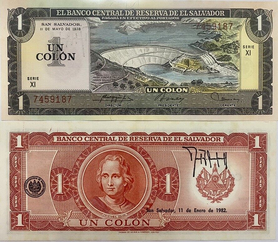 El Salvador 1 Colon 1978 P 125 a AUNC Little Foxing