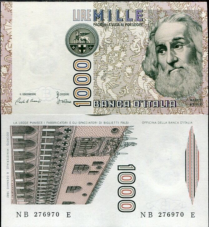 Italy 1000 Lire 1982 P 109 a AUnc