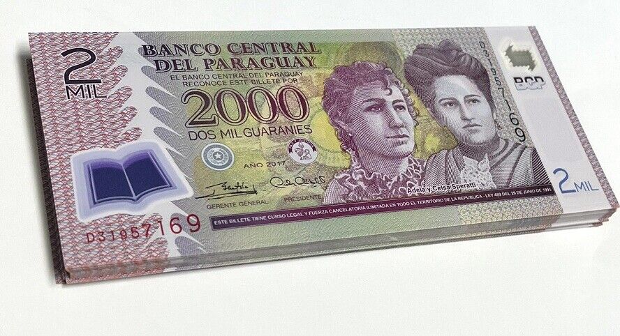 Paraguay 2000 Guaranies 2017 P 228 d Polymer UNC LOT 20 PCS