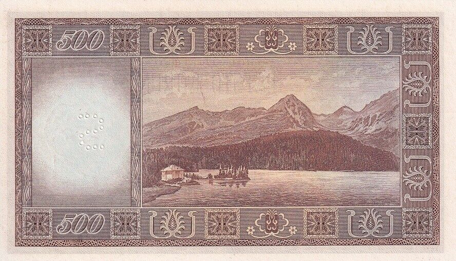 Czechoslovakia 500 Korun ND 1946 P 73s Specimen UNC