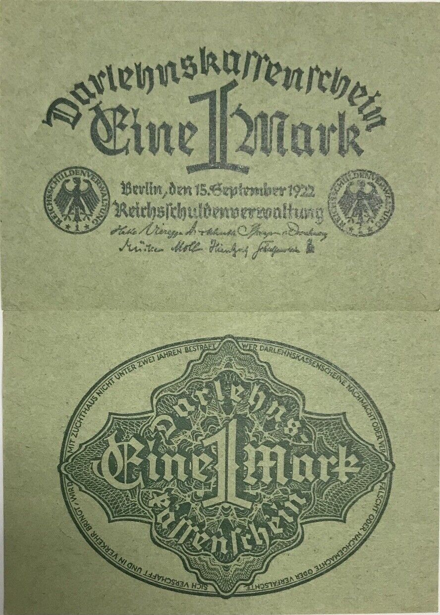 Germany 1 Mark 1922 P 61 AUnc