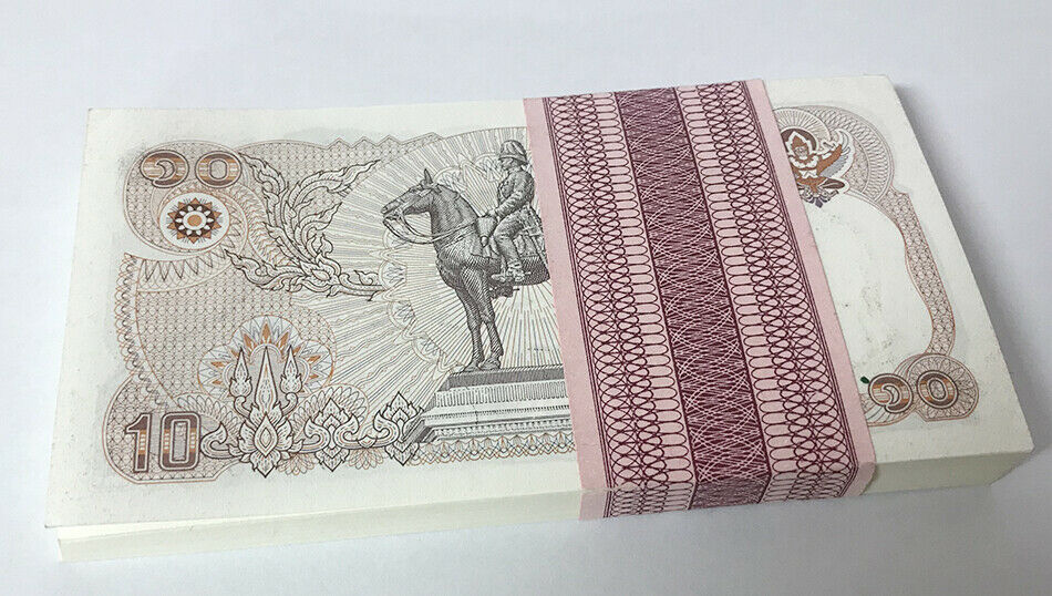 THAILAND 10 BAHT ND 1980 P 87 UNC LOT 25 PCS 1/4 BUNDLE