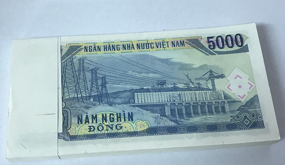 Vietnam 5000 Dong 1991 P 108 UNC LOT 100 PCS 1 BUNDLE