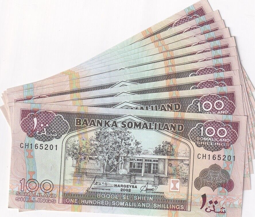 Somaliland 100 Shillings 2002 P 5 d UNC LOT 10 PCS