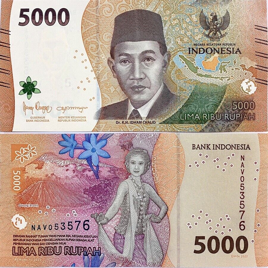 Indonesia 5000 Rupiah 2022 NEW P 164 UNC
