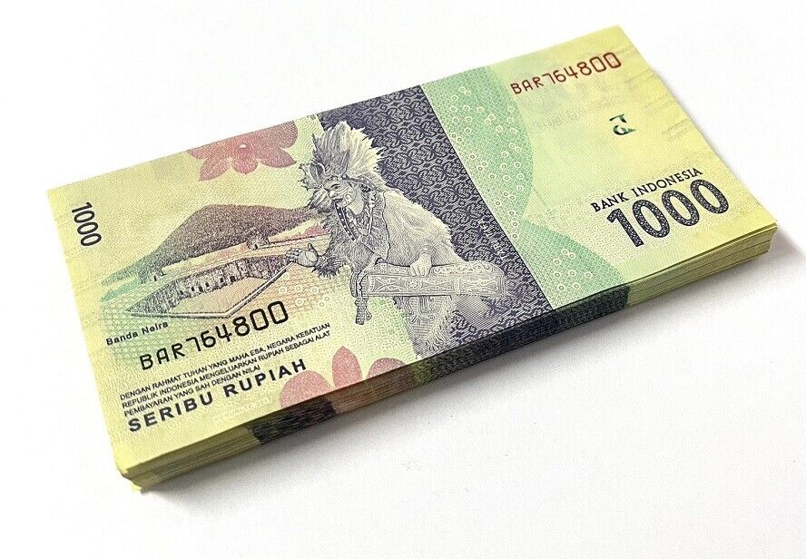 Indonesia 1000 Rupiah 2016/2017 P 154 UNC LOT 25 PCS 1/4 Bundle