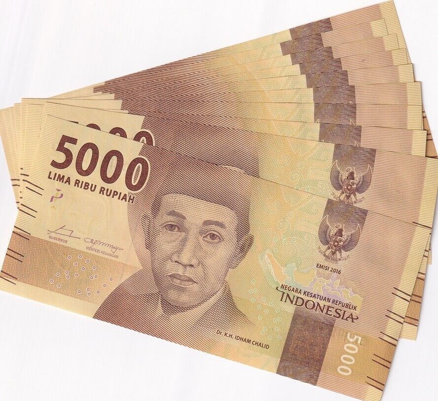 Indonesia 5000 Rupiah 2016/2016 P 156 a UNC LOT 10 PCS