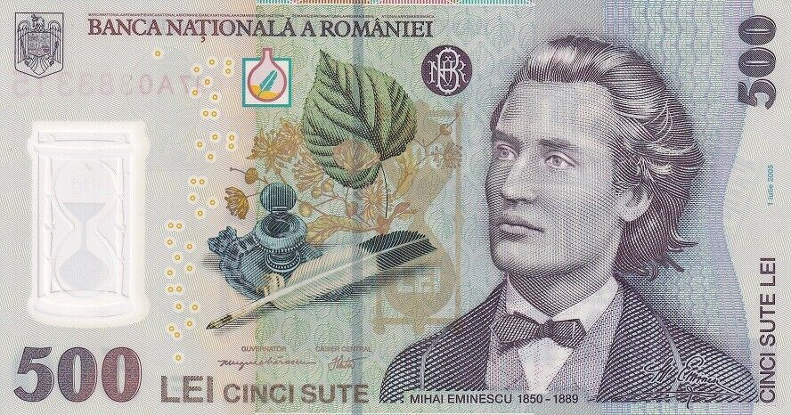 Romania 500 Lei 2005/2009 P 123 b Polymer UNC