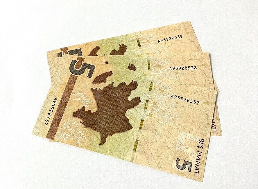 Azerbaijan 5 Manat ND 2022 P 39 UNC LOT 3 PCS