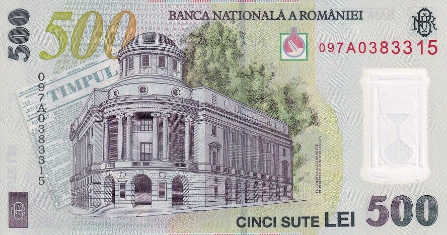 Romania 500 Lei 2005/2009 P 123 b Polymer UNC
