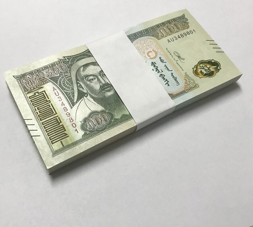 Mongolia 1000 Tugrik 2020 P 75 UNC LOT 100 PCS