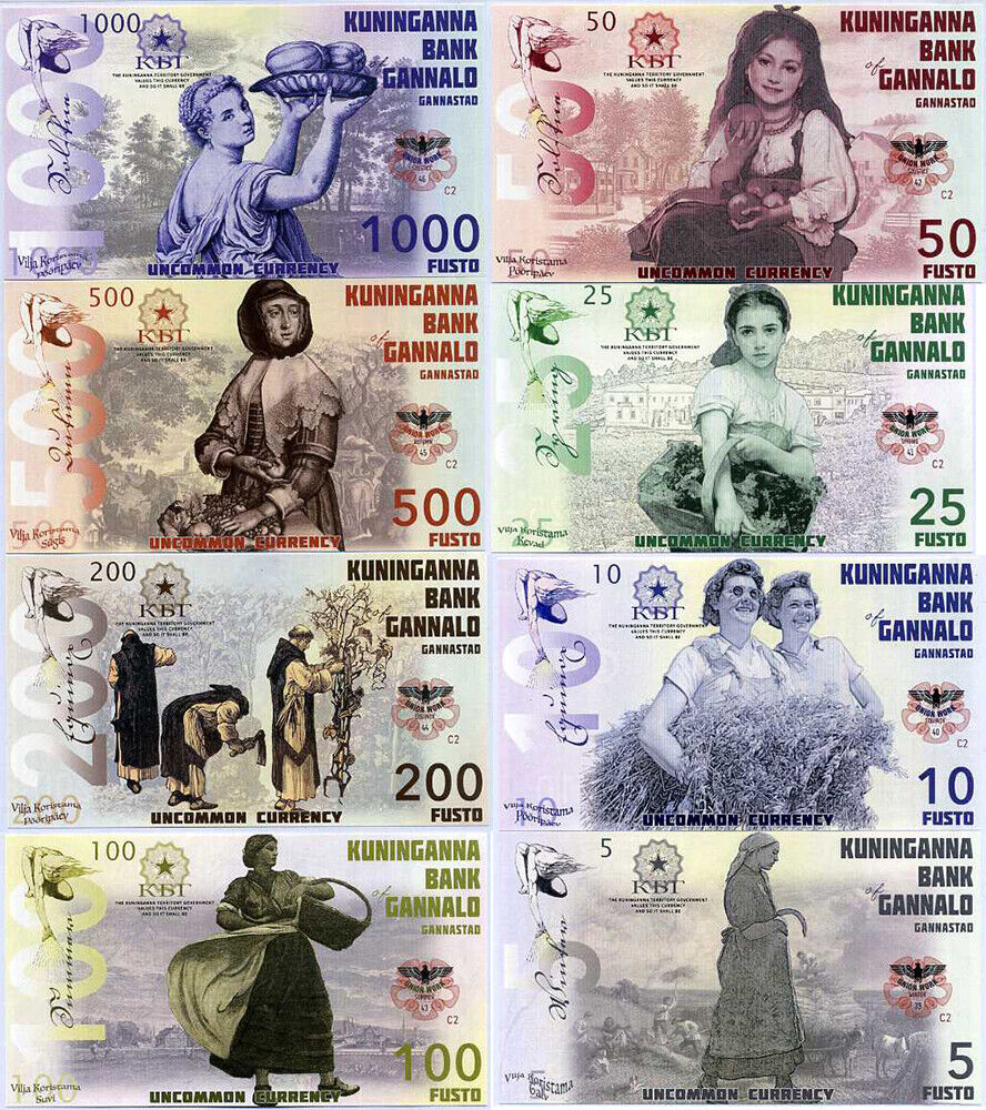 Kuninganna Territory Set 8 Pcs 5 10 25 50 100 200 500 1000 Fusto Series C2 2015