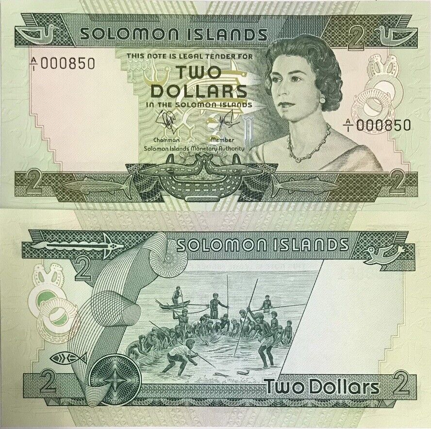 Solomon Islands 2 Dollars ND 1977 P 5 a UNC