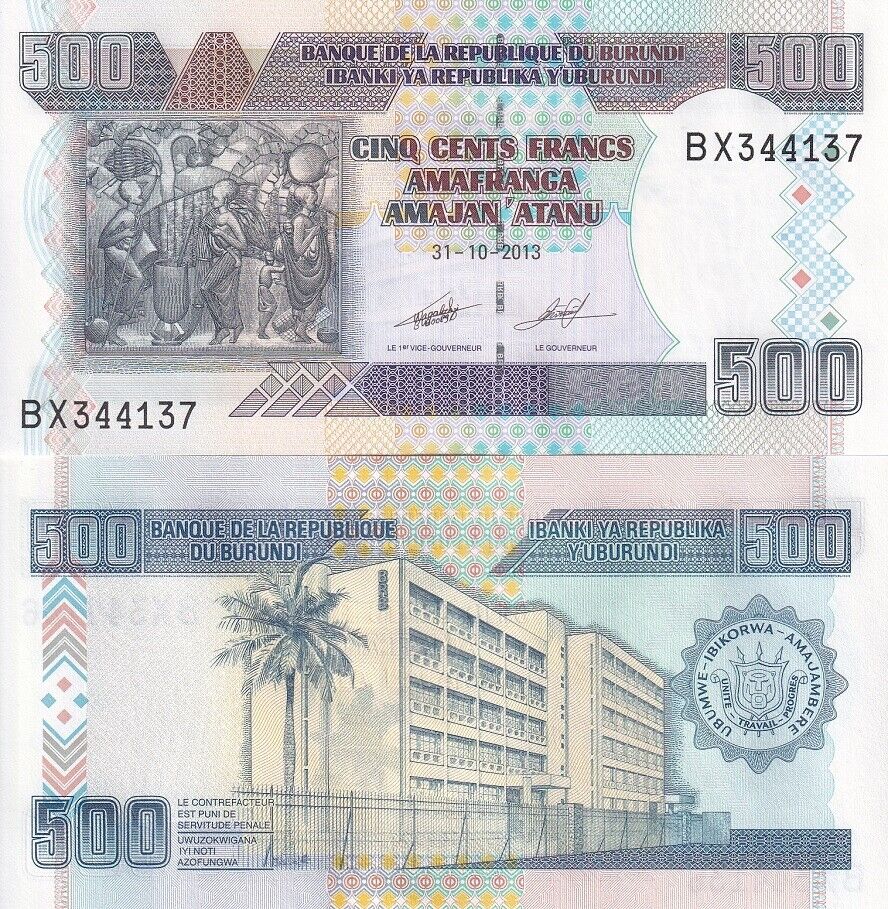 Burundi 500 Francs 2013 P 45 UNC