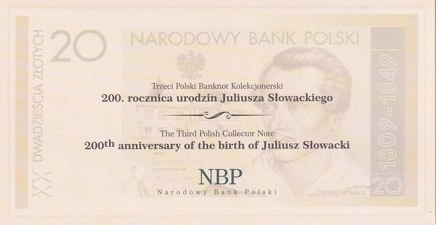 Poland 20 Zlotych 2009 COMM. P 180 a UNC With Folder