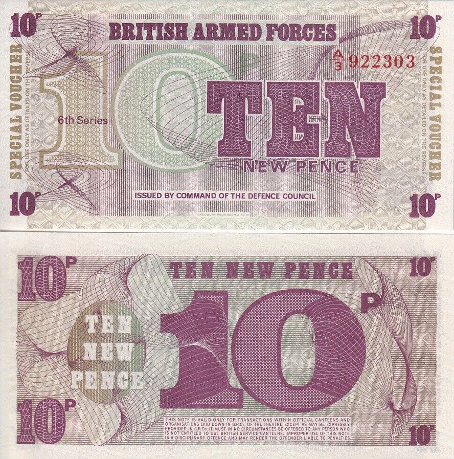 Great BRITAIN BRITISH 10 PENCE P M48 England UNC LOT 5 PCS