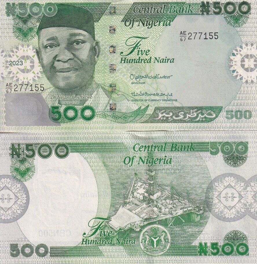 Nigeria 500 Naira 2023 P 48 New Design UNC
