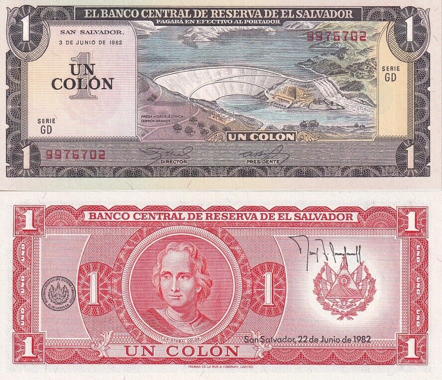 El Salvador 1 Colones 1982 P 133A UNC