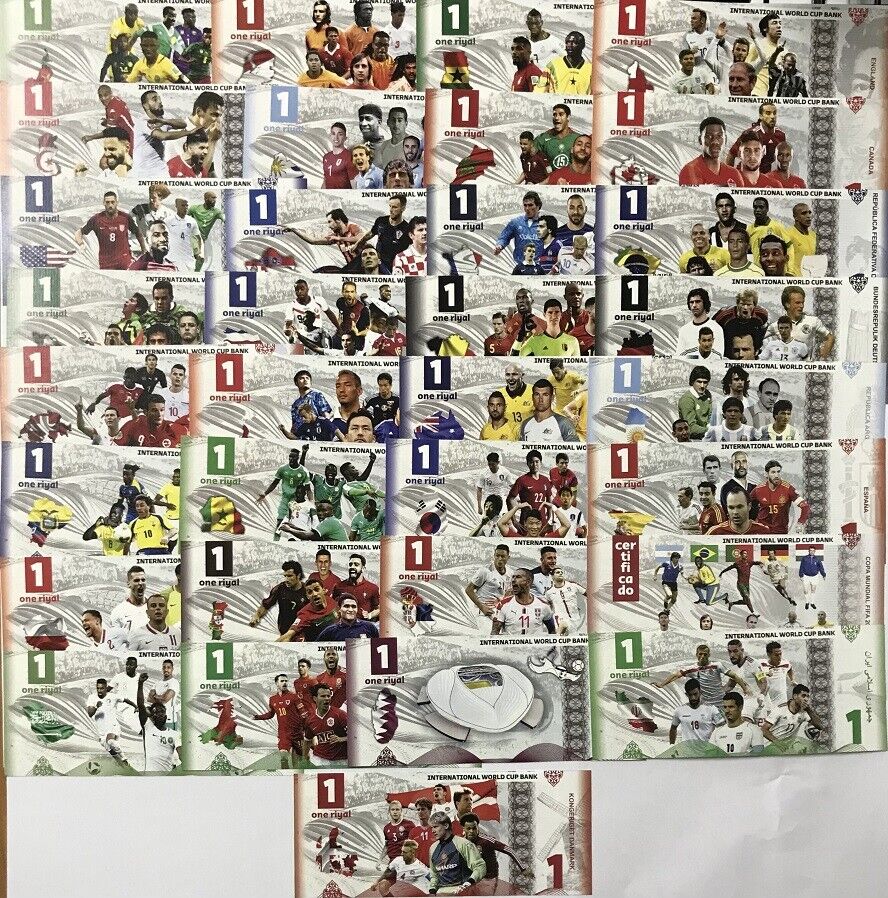 INTERNATIONAL WORLD CUP BANK SET 32 PCS one for each World Cup Country 2022