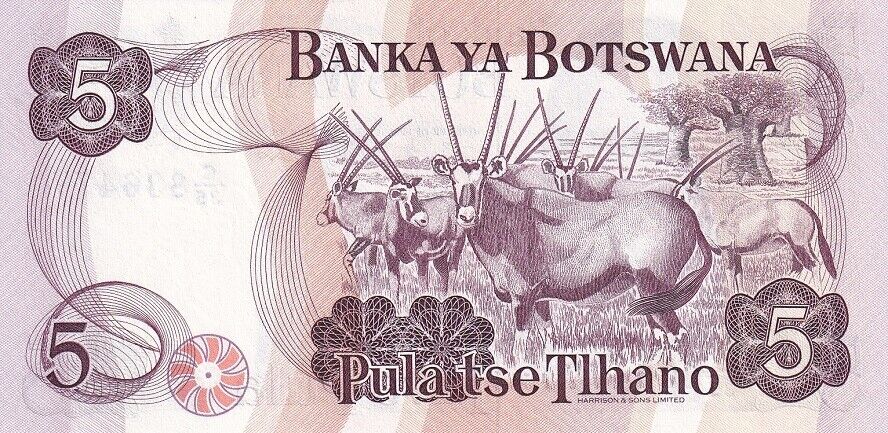 Botswana 5 Pula ND 1992 P 11 a UNC