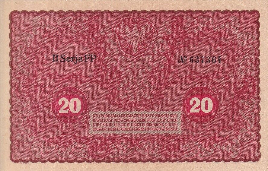 Poland 20 Marek 1919 P 26 AUnc