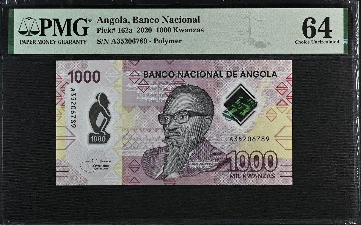 Angola 1000 Kwanzas 2020 P 162 a Polymer Choice UNC PMG 64