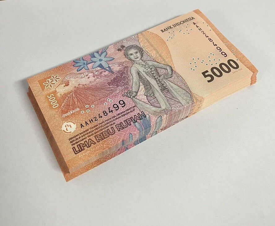Indonesia 5000 Rupiah 2022 P 164 UNC Lot 25 Pcs 1/4 Bundle