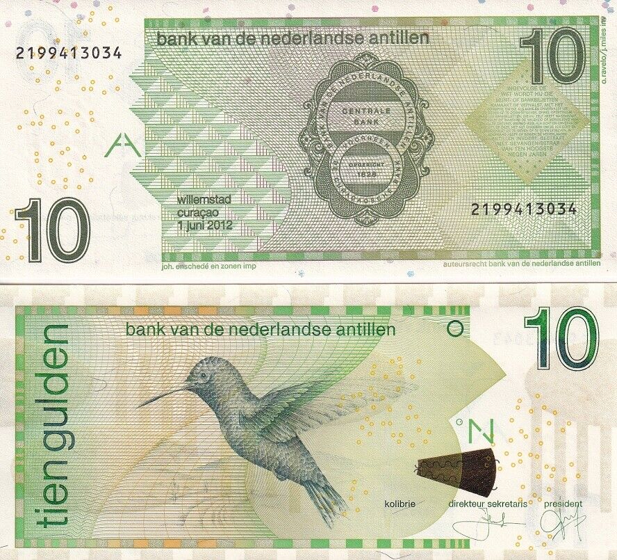 Netherlands Antilles 10 Gulden 2012 P 28 f UNC